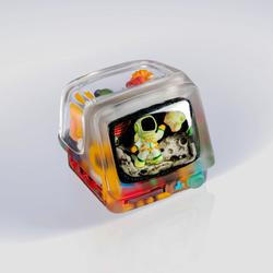 Jelly Key - Retro TV series: First Frame artisan keycaps (2025/10/26) - 1u / Lunar Mist / First Lander