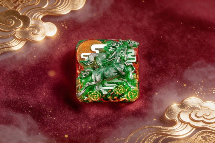 Jelly Key - Emerald Vitality - 1u Dawn Hoofbeats artisan keycaps (2026/2/15)