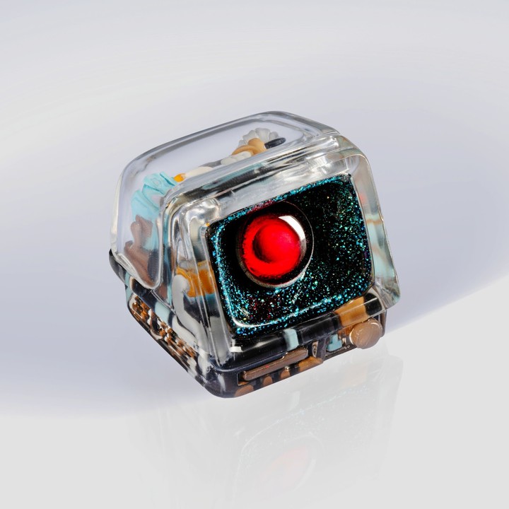 Jelly Key - 1u / Cocoa Ocean / HAL Eye Retro TV series: First Frame artisan keycaps (2025/10/26)