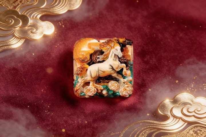 Jelly Key - Ivory Harmony - 1u Dawn Hoofbeats artisan keycaps (2026/2/15)