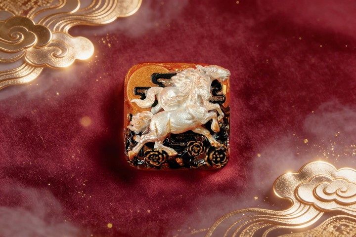 Jelly Key - Sterling Opulence - 1u Dawn Hoofbeats artisan keycaps (2026/2/15)